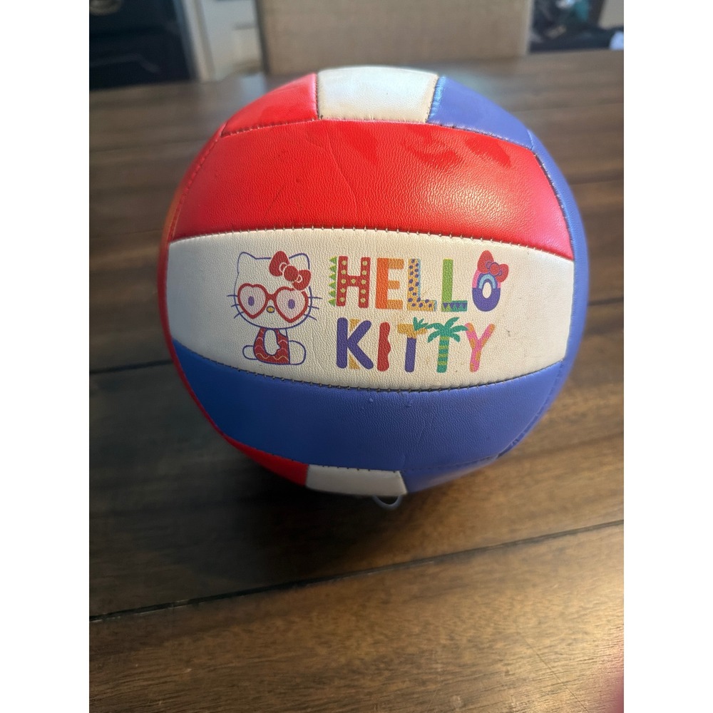 Sanrio Hello Kitty Volleyball Red White Blue Tropical Heart Glasses Graphic